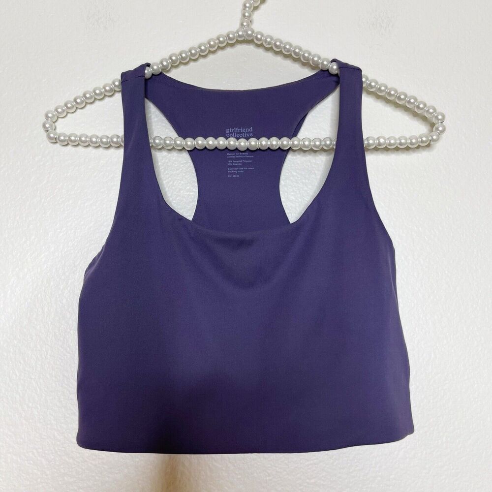 Girlfriend Collective Size XS Sports Bra Racerback Purple Pullover Compressive